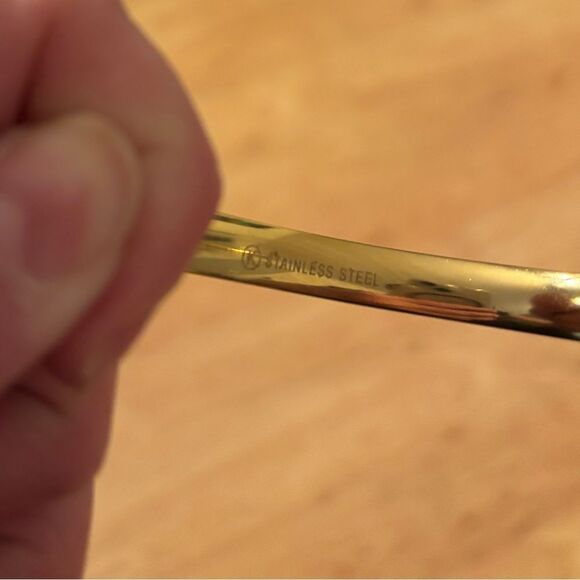 Designer inspired stainless steel bracelet with 14k plating & cubic zirconia - Picture 6 of 8